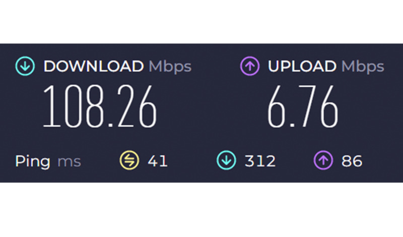 Test brzine uz Windscribe